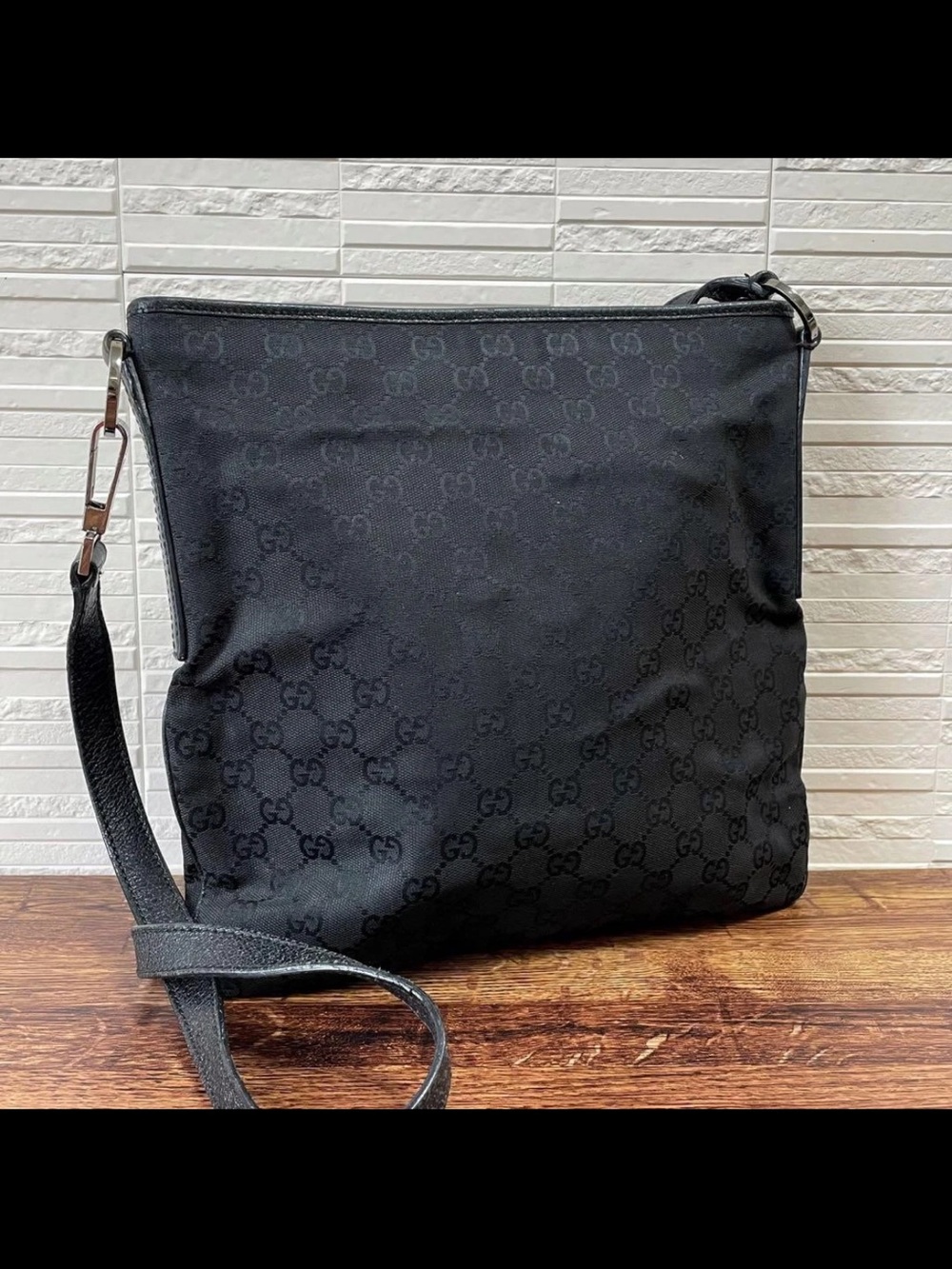 Gucci Black Monogram Crossbody Bag